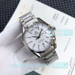 Great Review Style Clone Omega Seamaster White Dial Stainless Steel Men's Watch